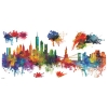 Picture of New York City Watercolor Skyline Peel and Stick Giant Wall Decals