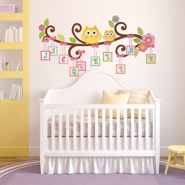 Picture of Scroll Tree Letter Branch Wall Decals with Alphabet for Personalization