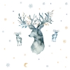 Picture of Watercolor Winter Deer Peel and Stick Giant Wall Decals