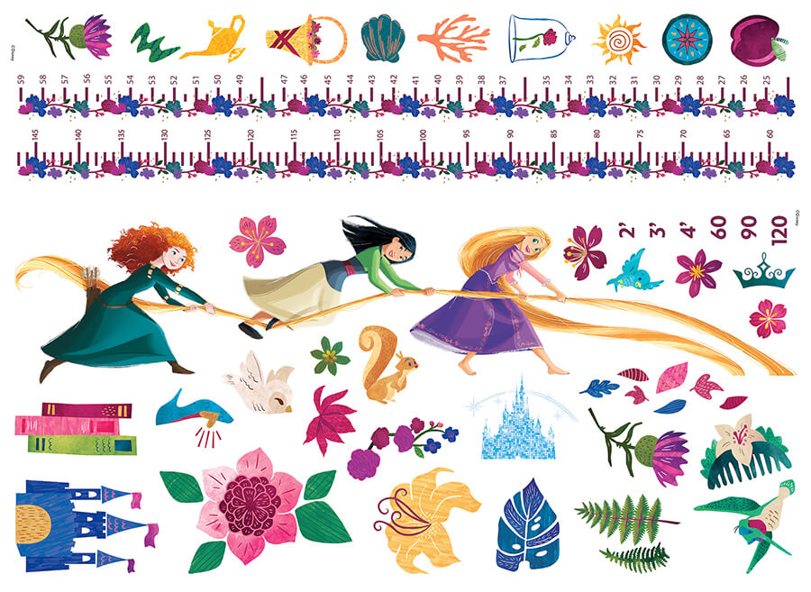 Disney Princesses Growth Chart Peel And Stick Wall Decals RoomMates Décor