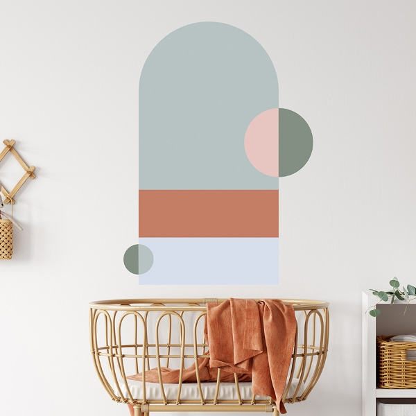 Picture of Abstract Shapes Blue Wall Decals