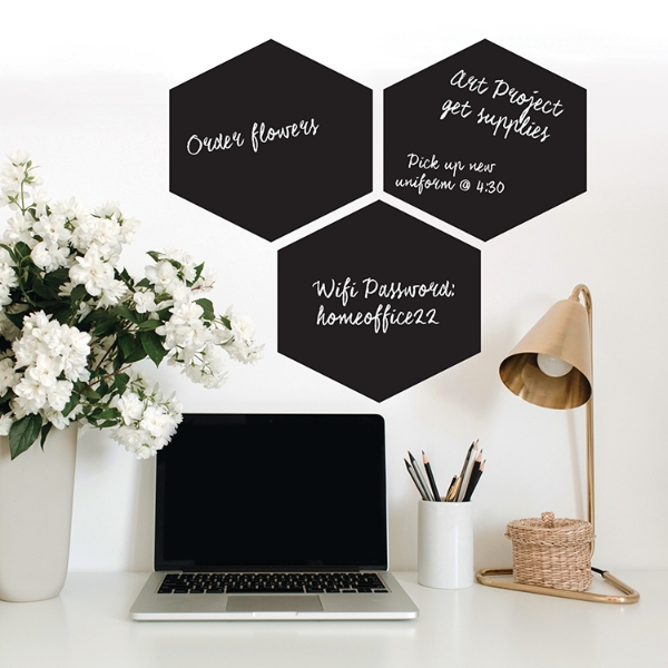 Picture of Chalk Hexagon Peel and Stick Wall Decals