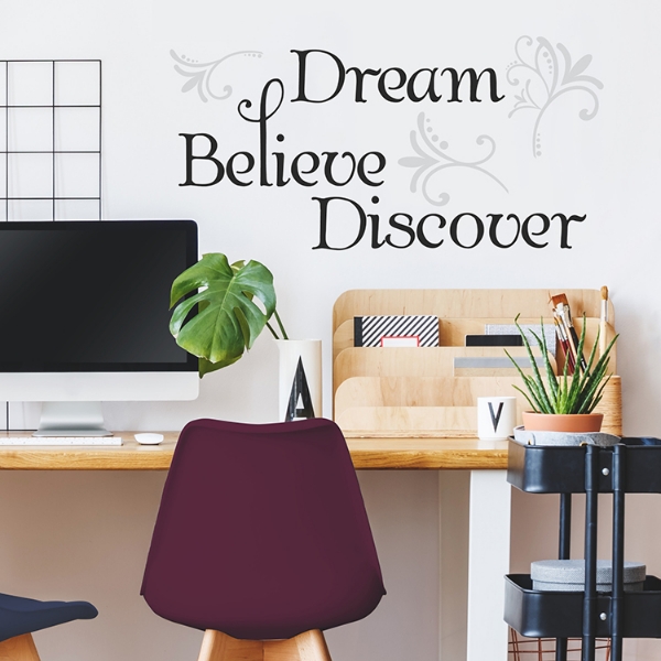 Picture of Dream, Believe, Discover Quote Wall Decals