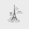 Picture of Eiffel Tower Sketch Peel and Stick Giant Wall Decals