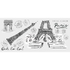 Picture of Eiffel Tower Sketch Peel and Stick Giant Wall Decals