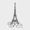 Picture of Eiffel Tower Sketch Peel and Stick Giant Wall Decals