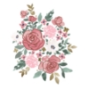 Picture of Floral & Gold Pink Wall Decals