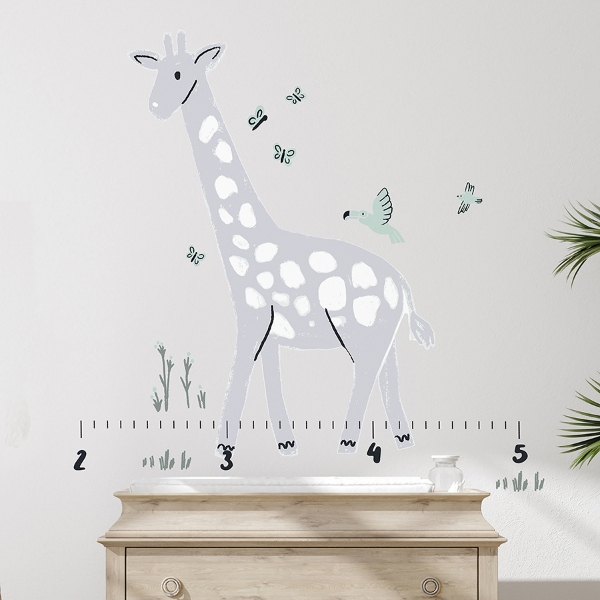 Picture of Giraffe Growth Chart Grey Wall Decals