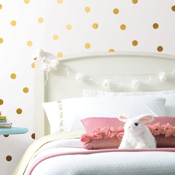 Picture of Gold Foil Confetti Dots Peel and Stick Wall Decals