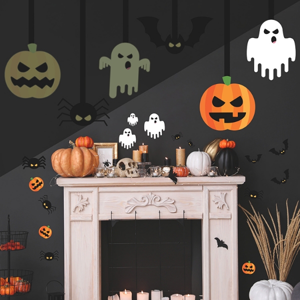 Picture of Halloween Glow in the Dark Peel and Stick Giant Wall Decals