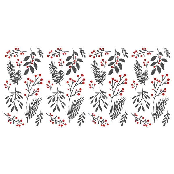 Picture of Holly Berries And Twigs Peel And Stick Wall Decals