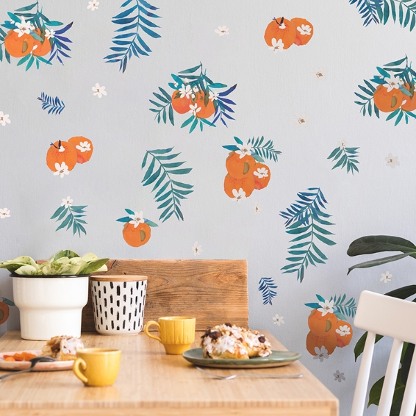 Picture of Orange Blossom Peel And Stick Wall Decals