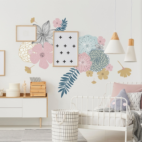 Picture of Perennial Blooms Peel and Stick Giant Wall Decals