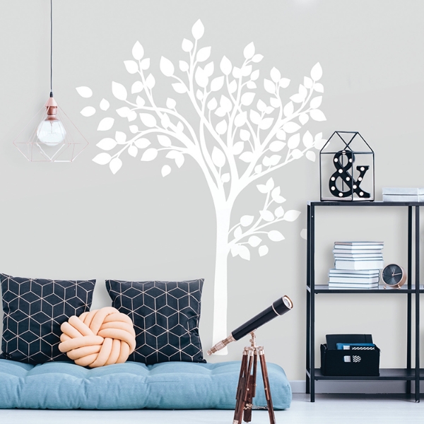 Picture of Simple White Tree Peel and Stick Giant Wall Decals