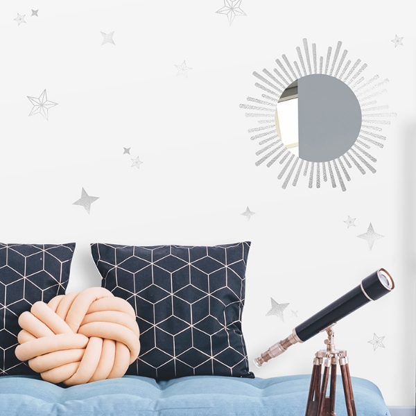 Picture of Sunburst Wall Decals with Circle Mirror