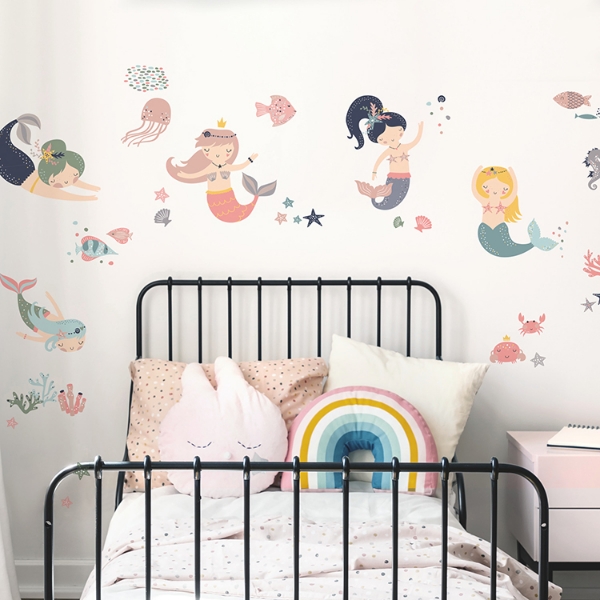 Picture of Sweet Pastel Mermaids Wall Decals