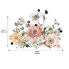 Picture of Vintage Poppy Floral Peel and Stick Giant Wall Decals