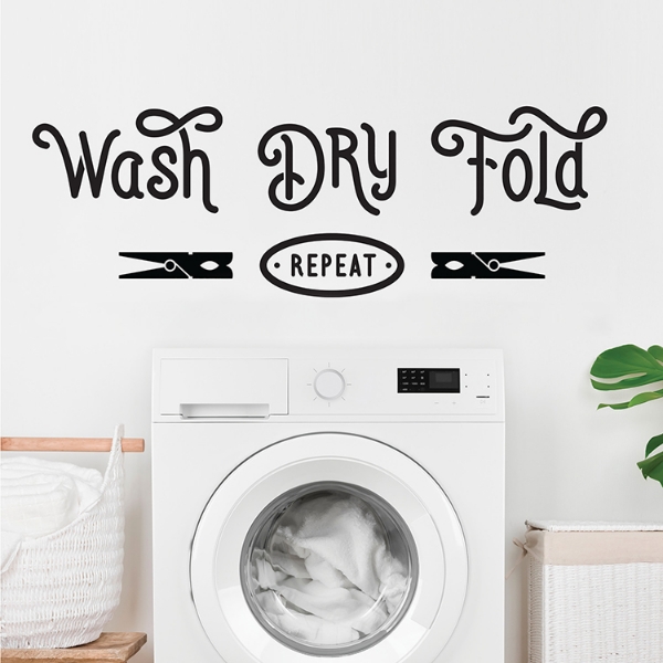 Picture of Wash Dry Fold Repeat Peel and Stick Wall Decals