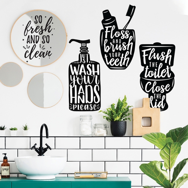 Picture of Wash Your Hands Soap Quotes Peel and Stick Wall Decals