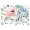 Picture of Watercolor Floral Succulents Peel and Stick giant Wall Decals