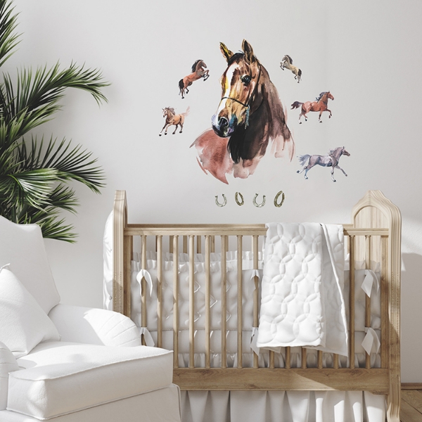 Picture of Watercolor Wild Horses Peel And Stick Giant Wall Decals