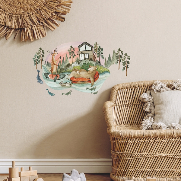 Picture of Lazy River and Friends Peel and Stick Giant Wall Decals