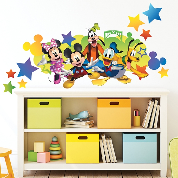 Picture of Mickey & Friends Peel and Stick Giant Wall Decals with Alphabet for Personalization