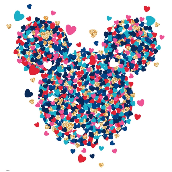 Picture of Minnie Mouse Heart Confetti Peel and Stick Giant Wall Decals with Glitter