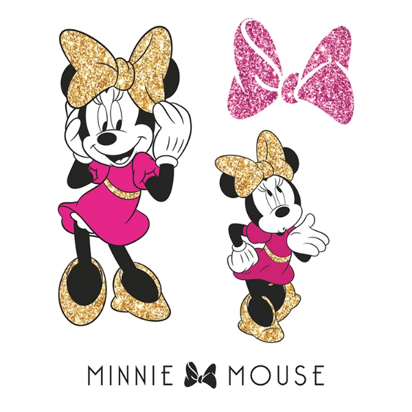 Picture of Minnie Mouse Peel and Stick Wall Decals with Glitter