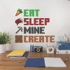 Picture of Minecraft Eat Sleep Mine Create Peel And Stick Wall Decals