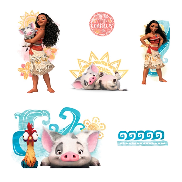 Picture of Disney Moana and Friends Peel and Stick Wall Decals