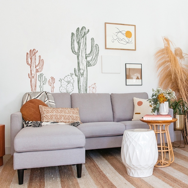 Picture of Mr. Kate Hand-Drawn Cactus Peel And Stick Wall Decals