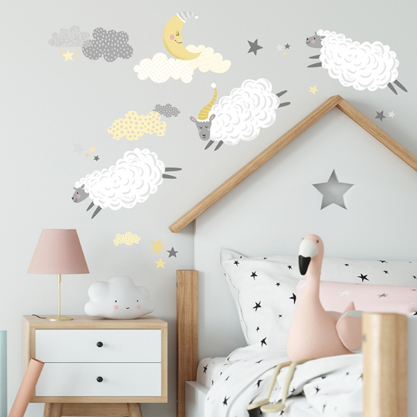 Picture of Counting Sheep Peel and Stick Wall Decals