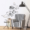 Picture of Black and White Flower Scroll Peel and Stick Giant Wall Decals