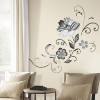 Picture of Black and White Flower Scroll Peel and Stick Giant Wall Decals