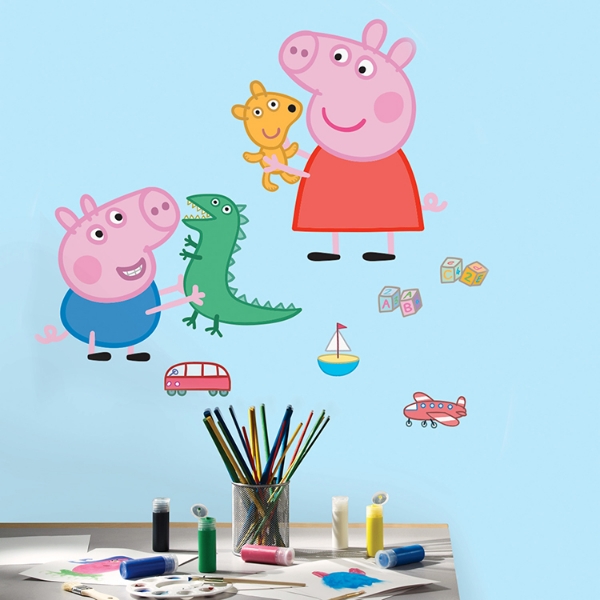 Picture of Peppa Pig and George Playtime Giant Wall Decals