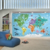 Picture of World Map Peel and Stick Wallpaper Mural