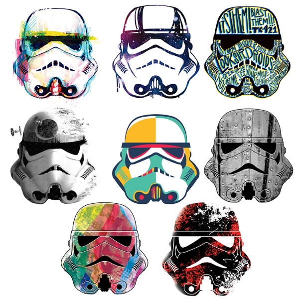 Picture of Star Wars Artistic Stormtrooper Heads Peel and Stick Wall Decals