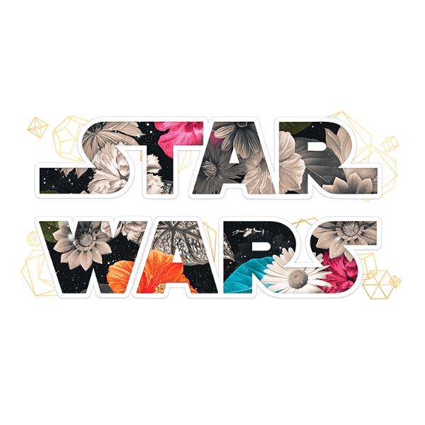 Picture of Star Wars Floral Logo Peel and Stick Wall Decals with Foil