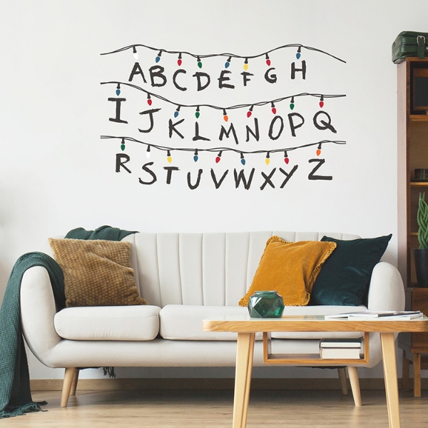 Picture of Netflix Stranger Things Christmas Lights Peel And Stick Giant Wall Decals With Alphabet