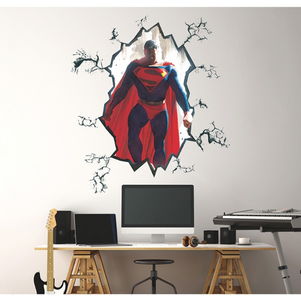 Picture of Alex Ross Superman Cracked Peel And Stick Giant Wall Decal