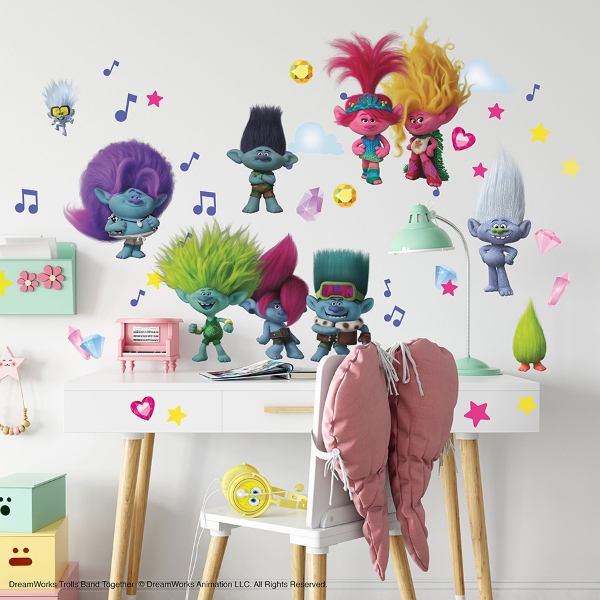 Picture of Trolls 3 Band Together with Glitter Wall Decals