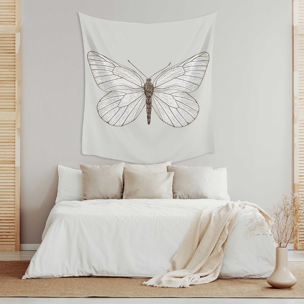 Picture of White Butterfly Tapestry