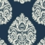 Picture of Teardrop Damask Wallpaper- Navy