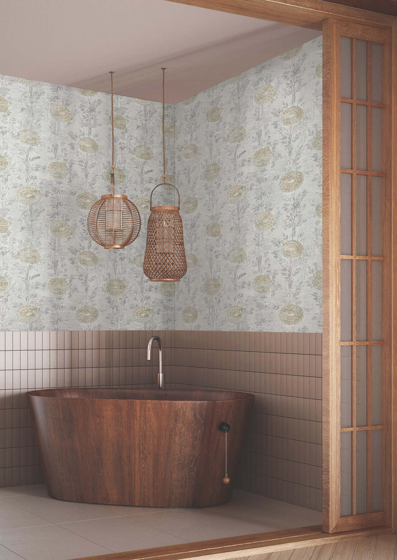 York Wallcoverings. White/Gold French Marigold Wallpaper | Ronald ...