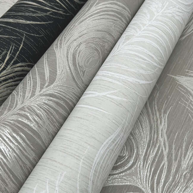 York Wallcoverings. Mink Regal Peacock Wallpaper | York Designer Series