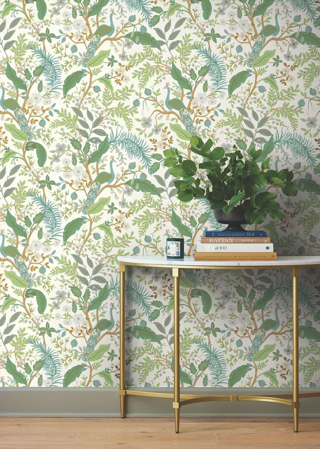 York Wallcoverings. White Peacock Garden Peel + Stick Wallpaper | Rifle ...