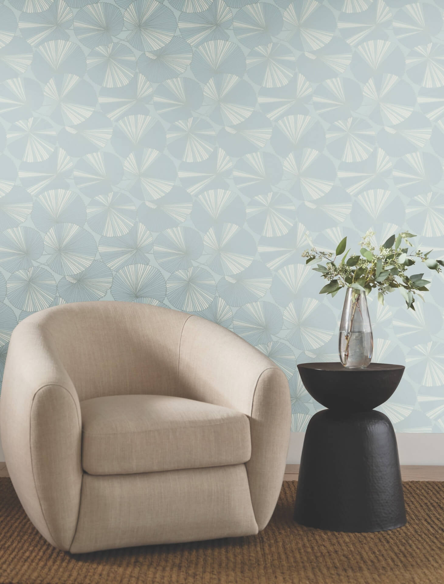 York Wallcoverings. Spa Layered Lily Pads Wallpaper | Candice Olson