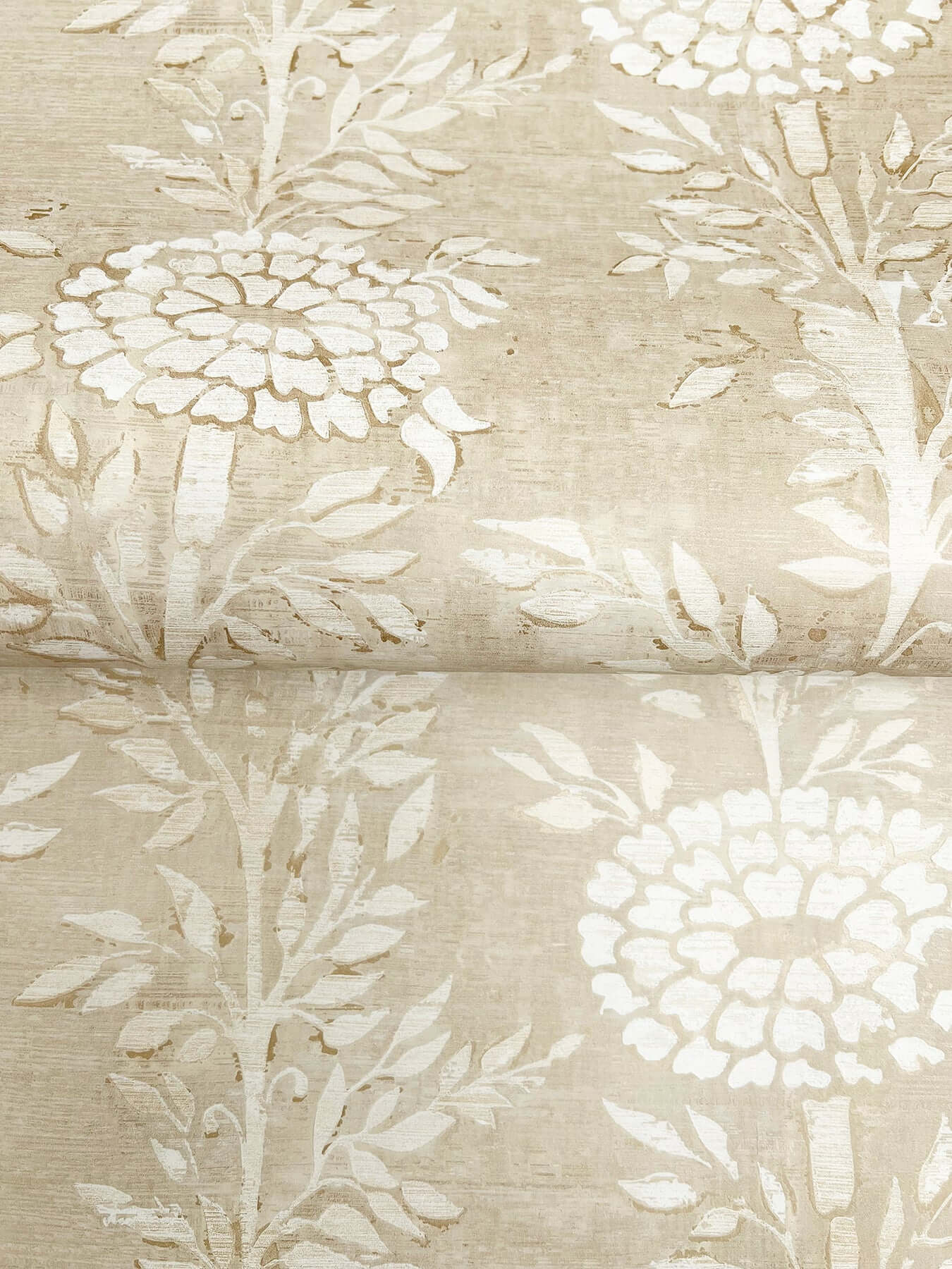 York Wallcoverings. Taupe & Gold French Marigold Wallpaper | Ronald Redding