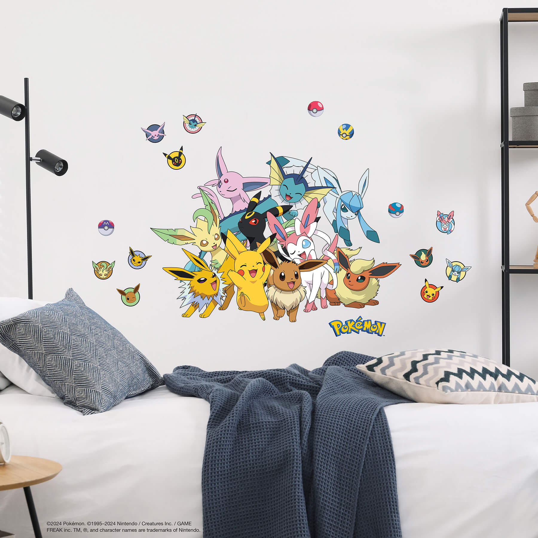 Pokémon Eevee Evolutions Multicolor Wall Decals